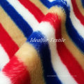 Multicolor Stripe Print Rabbit Fake Fur